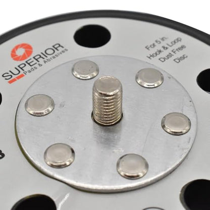 Superior Pads & Abrasives RSP33 5" Diameter - 5/16"-24 UNF Threaded Shaft Hook & Loop Sander Pad with 5 Vacuum Holes Replaces OEM# #15000 Compatible with Porter Cable 7344 7335 97355 Sanders