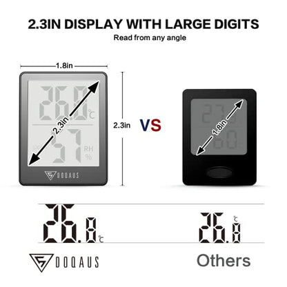 DOQAUS Digital Hygrometer Indoor Thermometer Humidity Meter, Grey - color: Grey