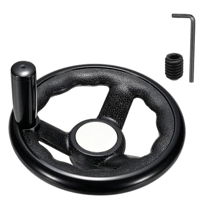 uxcell Handwheel with Revolving Handle, 0.5" Hole x 4.9" OD, Black - size: 0.5" Hole x 5" OD