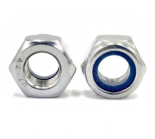 20Pcs M10 x 1.25mm Nylon Insert Hex Lock Nuts, 304 (A2-70) Stainless Steel Lock Nuts,Silver Tone (M10x1.25) - color: Silver, size: M10x1.25