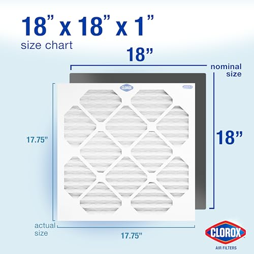 Clorox 18x18x1 Air Filter, MERV 11 Pleated HVAC AC Furnace Air Filters for Dust, Pollen and Pet Dander, MPR 1000 & FPR 7 – Pack of 4 - style: MERV 11 Plus