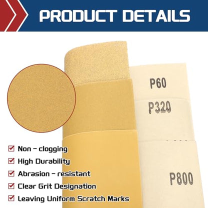 10Pcs Sand Paper 9x11Inch 320Grit Aluminum Oxide Sandpaper Sheets - size: 9 x 11 Inch x 320 Grits