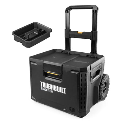 ToughBuilt StackTech Rolling Tool Box with 9-Inch Wheels, 250 lb Capacity - size: 2-in-1 Rolling (250 lb)