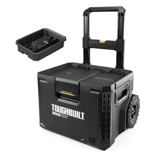 ToughBuilt StackTech Rolling Tool Box with 9-Inch Wheels, 250 lb Capacity - size: 2-in-1 Rolling (250 lb)