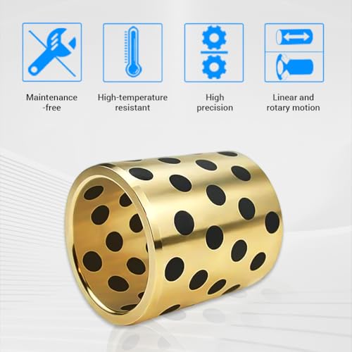 10Pcs Sleeve Bearings, 10mm Bore x 14mm OD x 16mm Length, Wrapped Oilless Self Lubricating Bushings Brass Graphite for Sliding Parts of Machinery - color: JDB 10*14*16