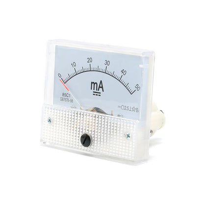 85C1 DC Pointer Ammeter Analog Meter 50MA Rectangle Panel Mounted Current Meter Ammeter Tester 0-50 mA DC 85C1 65 * 56MM - color: 50mA