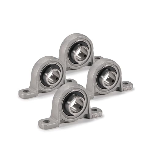 XIKE 4 Pcs KP004 Mounted Pillow Block Bearings Bore 20mm/0.78inch. - size: KP004 Bore 20 mm