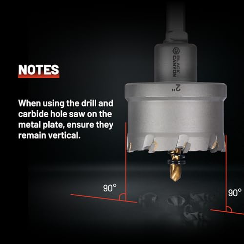 BLACK CANYON 1-1/8" Carbide Hole Saw, Doubling as Hole Saw & Drill bit with 3-Flat Shank and YG10X Carbide Cutter Head. Ideal for Stainless Steel, Aluminum, Carbon Steel - size: 1-1/8 inch