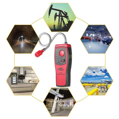 Combustible Gas Detector,Gas Detector Alarm, Portable Natural Gas Tester Detector/Propane Methane Gas Sensor, Combustible Gas Sniffer with Sound Warning, Adjustable Sensitivity and Flex Probe