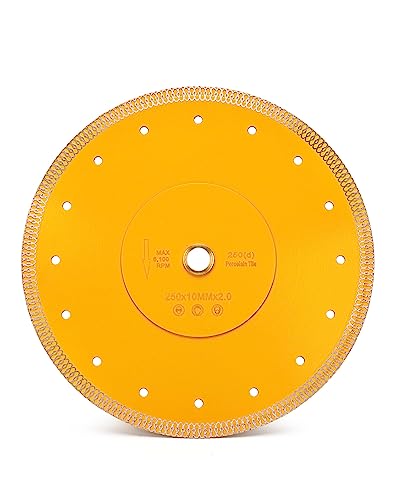 10 Inch Super Thin Wet Diamond Porcelain Saw Blade Tile Blade for Dry or Wet Cutting Porcelain Tiles Granite Marbles…… - size: 10 inch