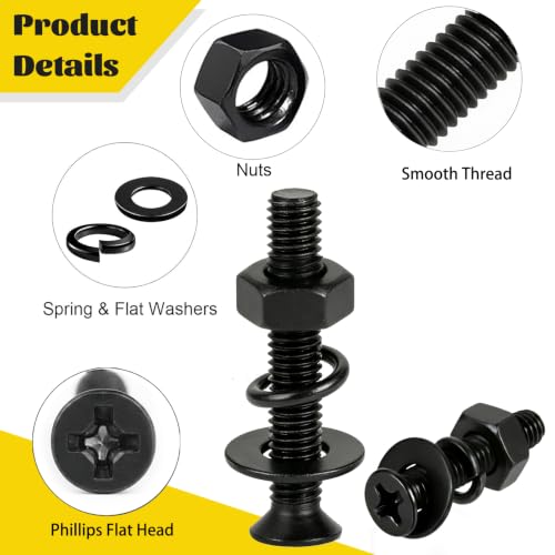 760pcs M4 Flat Head Screws Assortment Kit, M4x6/8/10/12/16/18/20 mm - size: M4 760pcs