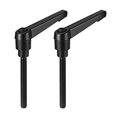 uxcell M6 x 40mm Handle Adjustable Clamping Lever Thread Push Button Ratchet Male Threaded Stud Knobs Locking Rotating Screw Handles Quick Release Bolt Black 2pcs - color: Black, size: M6 x 40mm