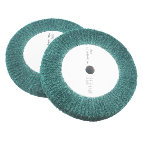2 Pcs 6'' Non-Woven Buffing Polishing Wheels, 4/5" Arbor 240 Grit - style: 2pc 6''x1'' Green