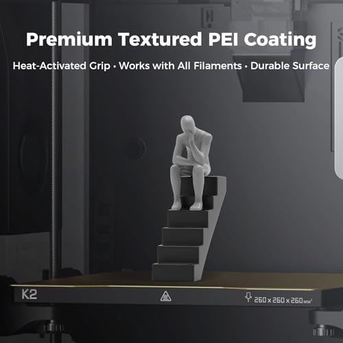 Creality K2 Build Plate Original 293x270mm Dual Side Textured Golden PEI Coating Spring Steel Magnetic Bed Plate 3D Printer Build Plate for Creality K2 - style: K2 PEI Plate