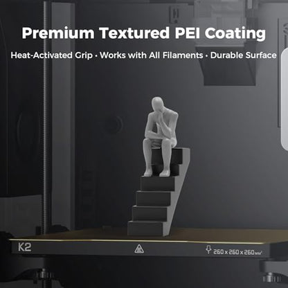Creality K2 Build Plate Original 293x270mm Dual Side Textured Golden PEI Coating Spring Steel Magnetic Bed Plate 3D Printer Build Plate for Creality K2 - style: K2 PEI Plate