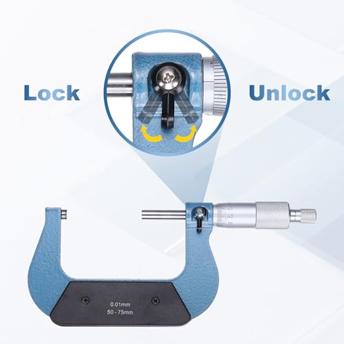 HARFINGTON Metric Outside Micrometer 50-75mm Range +/-0.01mm Accuracy - size: 50-75mm