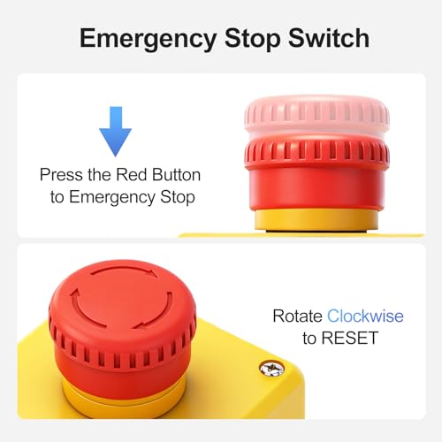 BAOMAIN Red Sign E-Stop Button, 1NC UL/TUV Certified 10A 660V Switch Box - style: 1NC-Emergency Stop