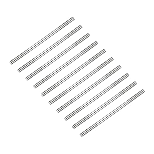 METALLIXITY Double Ended Stud Screws (M5 Thread 100mm Length) 10pcs, 304 Stainless Steel Dual Threaded Rod Bolts - for House Maintenance - size: M5x100mm