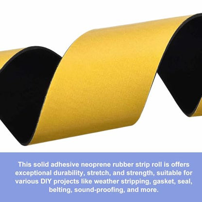 MECCANIXITY Adhesive Neoprene Rubber Strips Sheet 2"x118"x 0.06"(W L THK) - color: Yellow, size: 2" x 118" x 0.06"