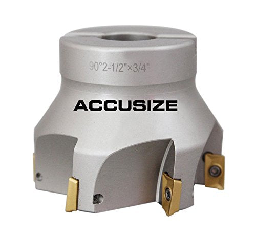 Accusize Industrial Tools 2-1/2'' by 3/4'' 90 Deg Square Shoulder Indexable Face Mill with Apkt1604 Insert, 4508-0016 - size: 2-1/2 in, style: no holder