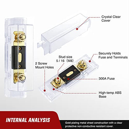Nilight 2PCS 200A ANL Fuse Holder and ANL Fuses Electrical Protected - color: ANL Fuse, size: 200A