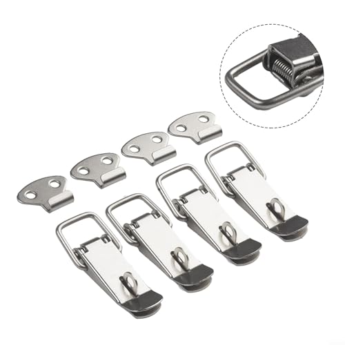 4Pc Latch Catch Iron Cabinet Boxes Handle Toggle Lock Clamp Hasp Heavy Duty Latches,Holding Capacity Pull For Lid Jig Tool Box Case