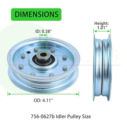 756-0627D Idler Pulley for Cub Cadet LT1045 LT1046 LT1500 Decks - color: A11 1x756-0627D