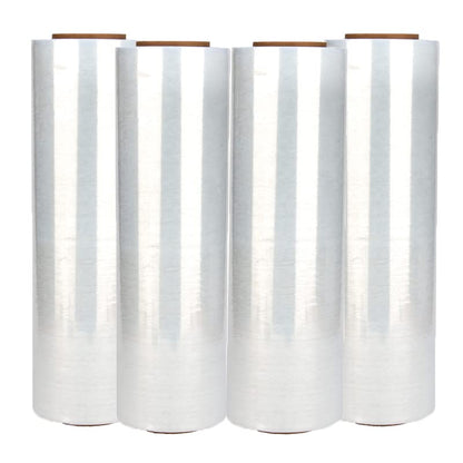 4 Roll 18" x 1500 feet Stretch Film-Wrap 80 Gauge Industrial Strength Stretch 20 Microns Durable for Moving Packing Packaging Heavy Duty Warehouse Shrink Film (Clear) - color: Clear, size: 4 PACK