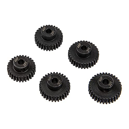 5Pack ShareGoo Steel 48P 3.175mm Pinion Gear Sets 28T 29T 30T 31T 32T fit 3.175mm (1/8-Inch) Shaft Compatible with Arrma HPI Kyosho Losi Axial Traxxas Tamiya Associated 1/10 RC Car Monster Truck Buggy
