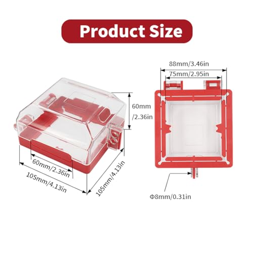 Emergency Stop Push Button Cover Lock,Removable Base 2.95~3.46 inch - color: Push Button Lockout Box