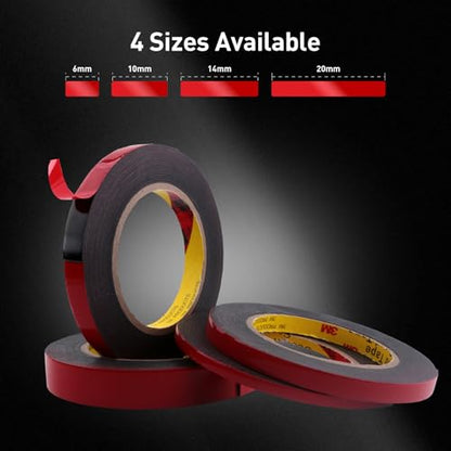 3M Automotive Acrylic Plus Tape, 0.55" x 18Ft, PT1100, Dark Gray - size: 0.55" x 18Ft