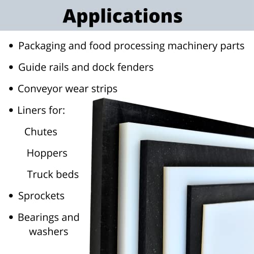 BuyPlastic Repro Black UHMW Polyethylene Plastic Sheet 3/8" x 12" x 24", Ultra High Molecular Weight Polyethylene Board, Size 11.75 in x 23.75 in