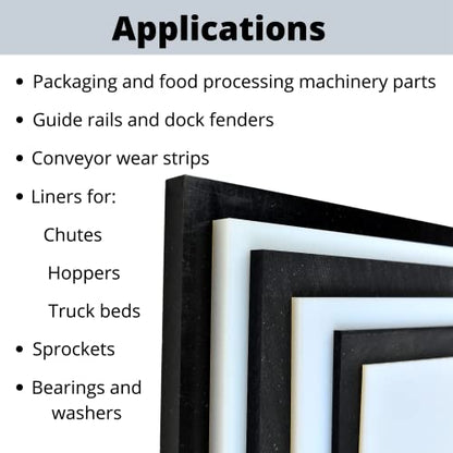 BuyPlastic Repro Black UHMW Polyethylene Plastic Sheet 3/8" x 12" x 24", Ultra High Molecular Weight Polyethylene Board, Size 11.75 in x 23.75 in