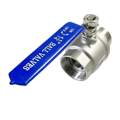 1-1/4" Male to Female Thread Full Port Ball Valves NPT 304 Stainless Steel for Water Oil Gas WOG1000 - size: 1-1/4 Inch