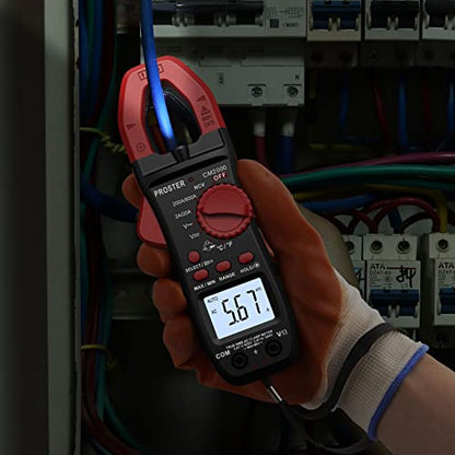 Proster Clamp Meter 2000 Counts TRMS, AC Current Clamp Multimeter - color: Red, size: 2000Counts