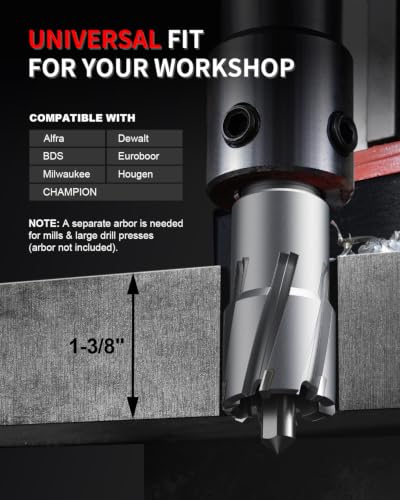 Kolvoii TCT Annular Cutter 11/16" Diameter x 1‑3/8" Depth, Mag Drill Bit - size: 11/16" x 1-3/8"