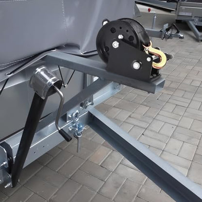 VEVOR Boat Winch,1200 lbs Capacity Hand Boat Trailer Winch Heavy Duty Rope Crank with 23 ft Polyester Strap and Two-Way Ratchet, Manual Operated Hand Crank Winch for Trailer, Boat or ATV Towing