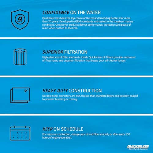 Quicksilver 16595Q Oil Filter for MerCruiser High Performance V8 Engines