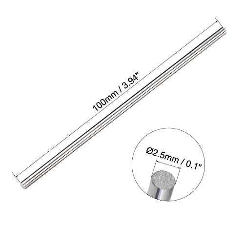 uxcell K10 Tungsten Steel Lathe Round Rod Solid Shaft Bar 2.5mm Dia 100mm Length - size: 2.5mm