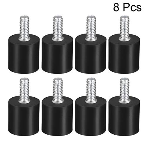 uxcell M4 Thread Male Female Rubber Mounts,Vibration Isolators,Shock Absorber 13mm x 13mm Black 8pcs - size: M4x13mmx13mm