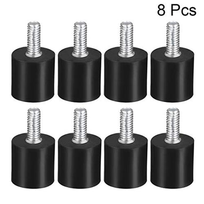 uxcell M4 Thread Male Female Rubber Mounts,Vibration Isolators,Shock Absorber 13mm x 13mm Black 8pcs - size: M4x13mmx13mm
