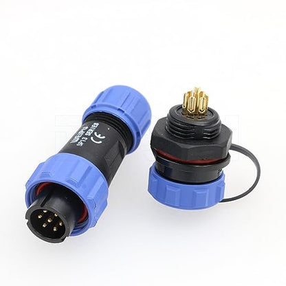 Weipu SP13 7Pin Waterproof Connector Industrial Plastic Aviation Circular Threaded Waterproof Electrical Connector for LED Lights - size: 7 Pin