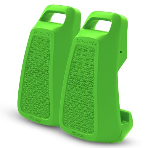 WavesRx PWCArmor Jet Ski Fenders (2 Pack), EVA Foam PWC Dock Bumpers for Docking, Interlocking Fender System with Soft Loop Cleats, Compact Storage for Sea-Doo, Yamaha WaveRunner & Kawasaki Jet Ski - color: Green