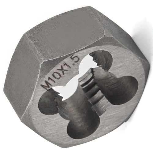 Utoolmart Hex Rethreading Die, M10 x 1.5 Pitch, Carbon Steel Thread Die, Hex Rethreading Die Machine Thread Die, Hexagon Taper Pipe Die - size: M10×1.5 Fine Teeth