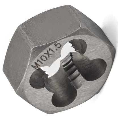 Utoolmart Hex Rethreading Die, M10 x 1.5 Pitch, Carbon Steel Thread Die, Hex Rethreading Die Machine Thread Die, Hexagon Taper Pipe Die - size: M10×1.5 Fine Teeth