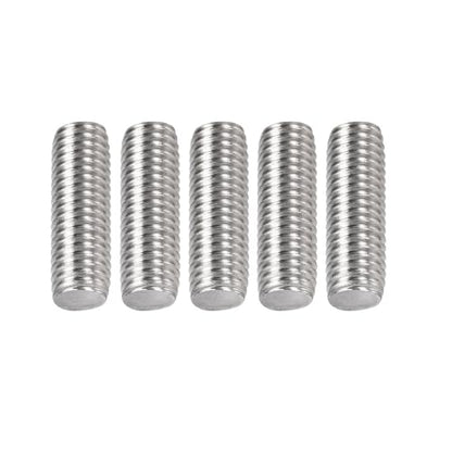DTGN M10x1.5x30mm(DxPxL) Fully Threaded Rod - 5Pack - Good for Machinery - 304 Stainless Steel Right Hand Thread Rods Bar Studs - Silver - size: M10x1.5x30mm