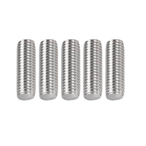 DTGN M10x1.5x30mm(DxPxL) Fully Threaded Rod - 5Pack - Good for Machinery - 304 Stainless Steel Right Hand Thread Rods Bar Studs - Silver - size: M10x1.5x30mm