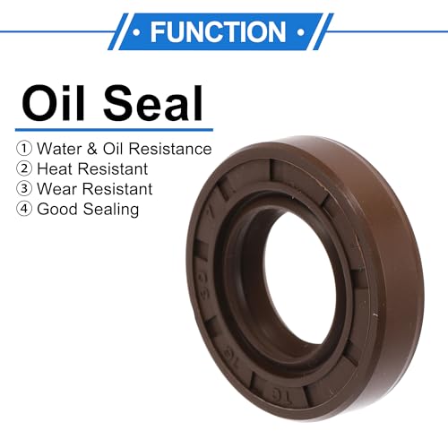 Universal Oil Seal TC Double Lip W Steel Spring Seal Ring Rotary Shaft Seal 16x30x7mm High Pressure FKM Rubber Brown 2 Pcs - size: 16x30x7mm