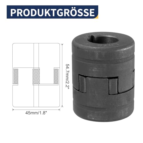 uxcell 7/8" to 7/8" L075 Flexible 3-Piece L-Jaw Coupling Coupler Set - size: 7/8" to 7/8"