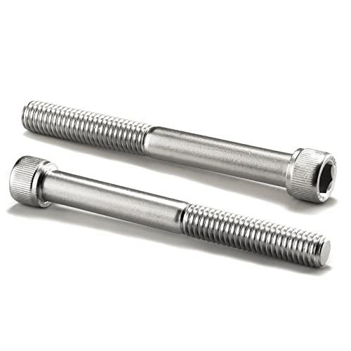 1/4-20 x 3-1/2" Socket Head Cap Screws Bolts, 10Pcs 304 Stainless Steel 18-8, Allen Socket Hex Drive, Partially Threaded, Bright Finish by SG TZH(with Hex Spanner)